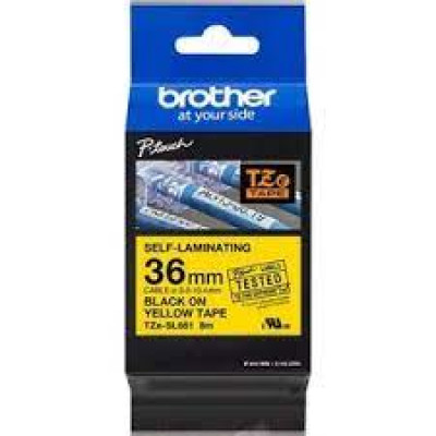 Brother TZe-SL661 - Self-adhesive - black on yellow - Roll (3.6 cm x 8 m) 1 cassette(s) laminated tape - for P-Touch PT-D800W, PT-P900W, PT-P950NW